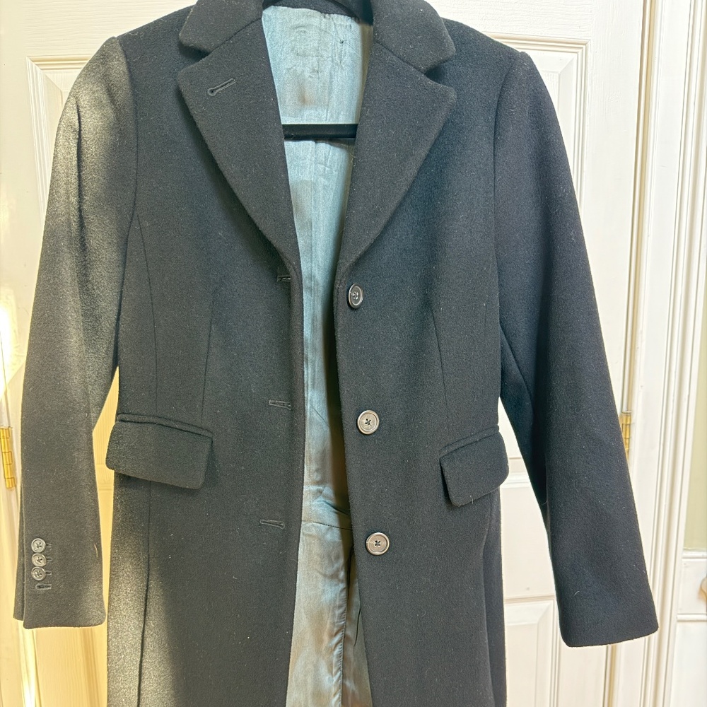 Classic & Simple J.Crew Black Wool Coat – Size 0